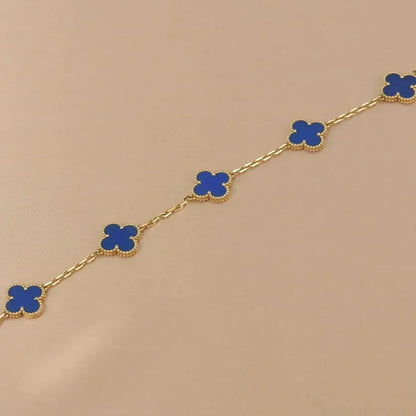 [Regal Gem] CLOVER 5 MOTIF BLUE AGATE BRACELET COLLECTION