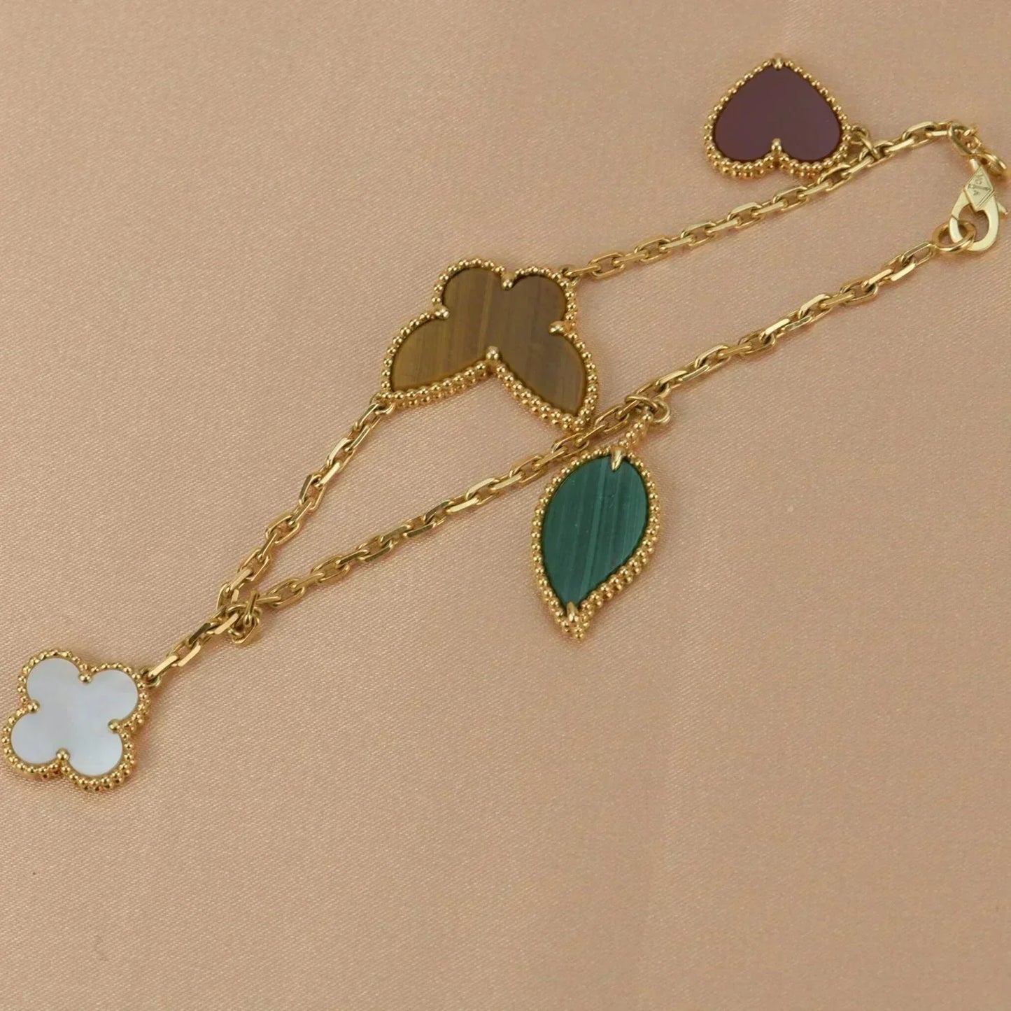 [Regal Gem]LUCKY SPRING 5 MOTIF GOLD BRACELET