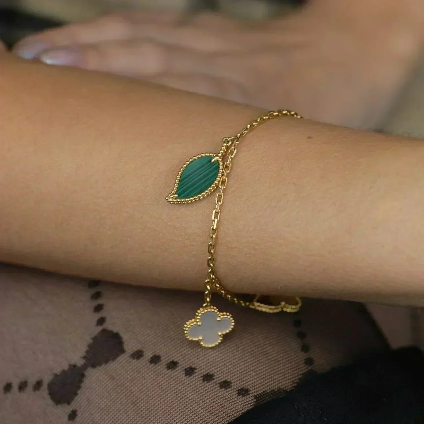 [Regal Gem]LUCKY SPRING 5 MOTIF GOLD BRACELET