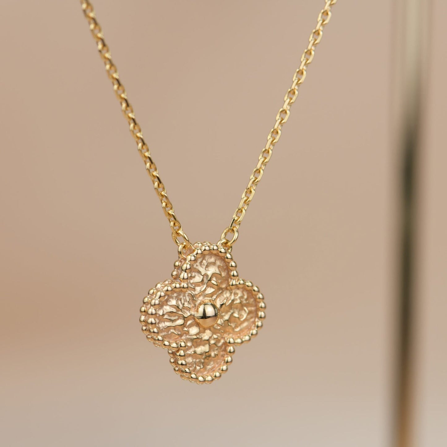 [Regal Gem]CLOVER 15MM  BRONZING NECKLACE
