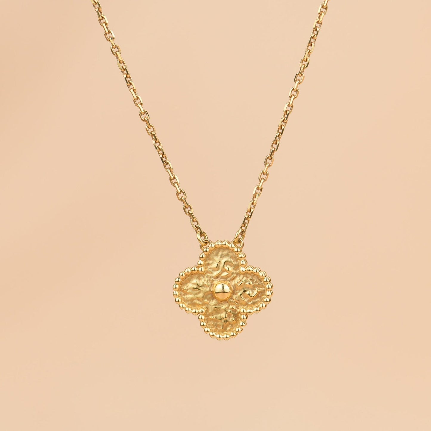 [Regal Gem]CLOVER 15MM  BRONZING NECKLACE