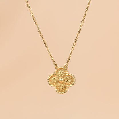 [Regal Gem]CLOVER 15MM  BRONZING NECKLACE