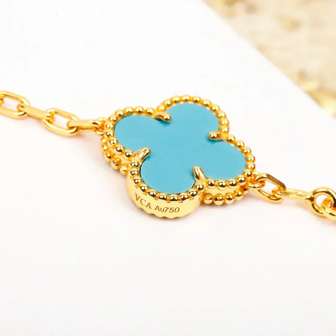 [Regal Gem] CLOVER 5 MOTIF TURQUOISE BRACELET COLLECTION