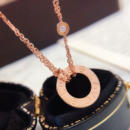 [Regal Gem]LOVE NECKLACE 16MM 2 DIAMONDS