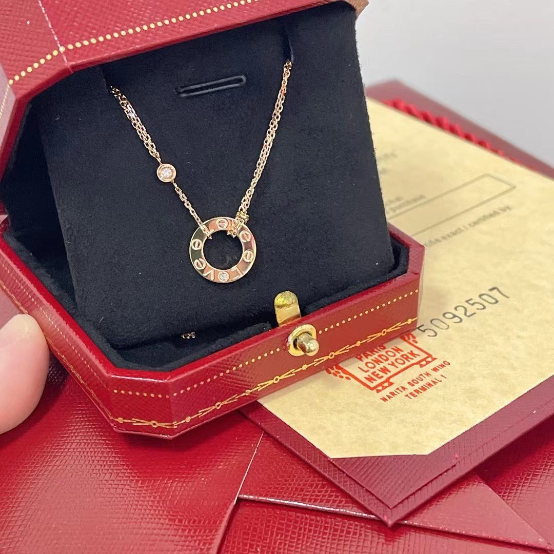 [Regal Gem]LOVE NECKLACE 16MM 2 DIAMONDS