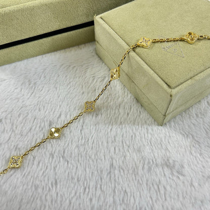 [Regal Gem]CLOVER 6 MOTIF DIAMOND LASER BRACELET-w