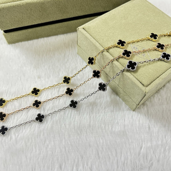 [Regal Gem]CLOVER 6 MOTIF  ONYXS BRACELET-w