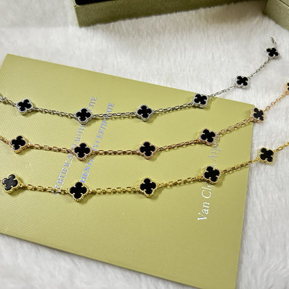 [Regal Gem]CLOVER 6 MOTIF  ONYXS BRACELET-w