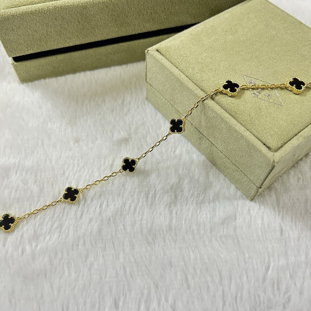 [Regal Gem]CLOVER 6 MOTIF  ONYXS BRACELET-w