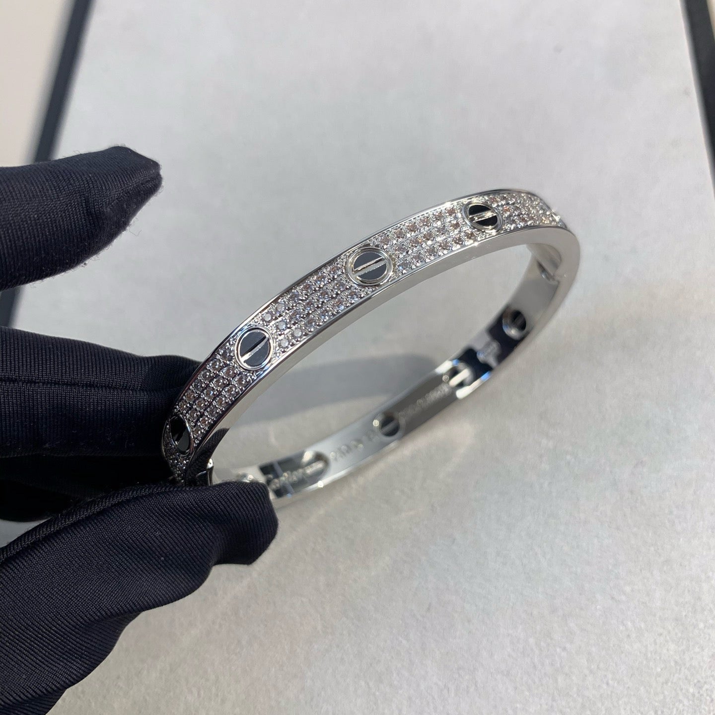[Regal Gem]LOVE BRACELET 6.1MM DIAMOND-PAVED CERAMIC