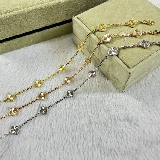 [Regal Gem]CLOVER 6 MOTIF DIAMOND BRACELET