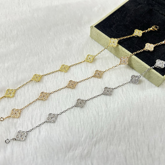 [Regal Gem]CLOVER 6 MOTIF DIAMOND BRACELET
