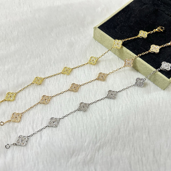 [Regal Gem]CLOVER 6 MOTIF DIAMOND BRACELET