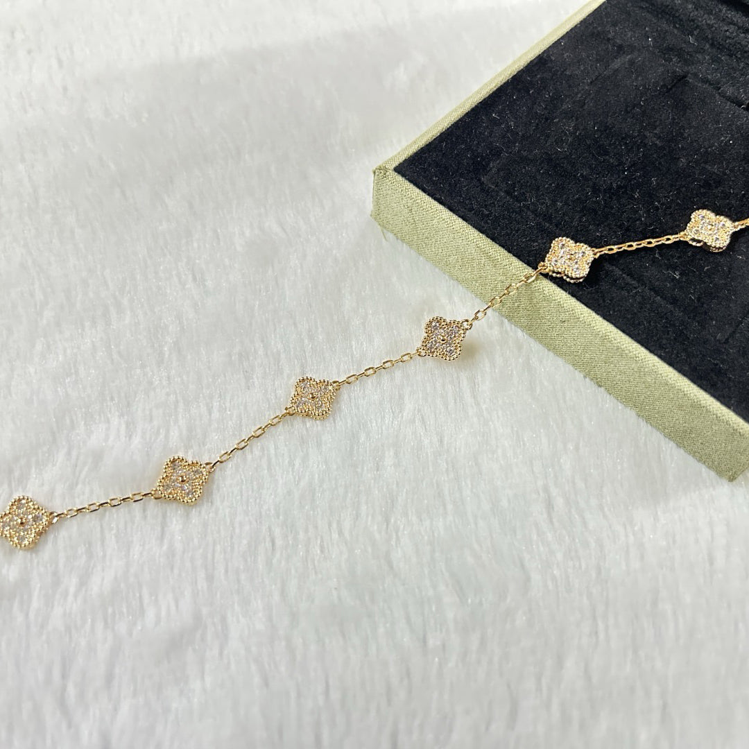 [Regal Gem]CLOVER 6 MOTIF DIAMOND BRACELET