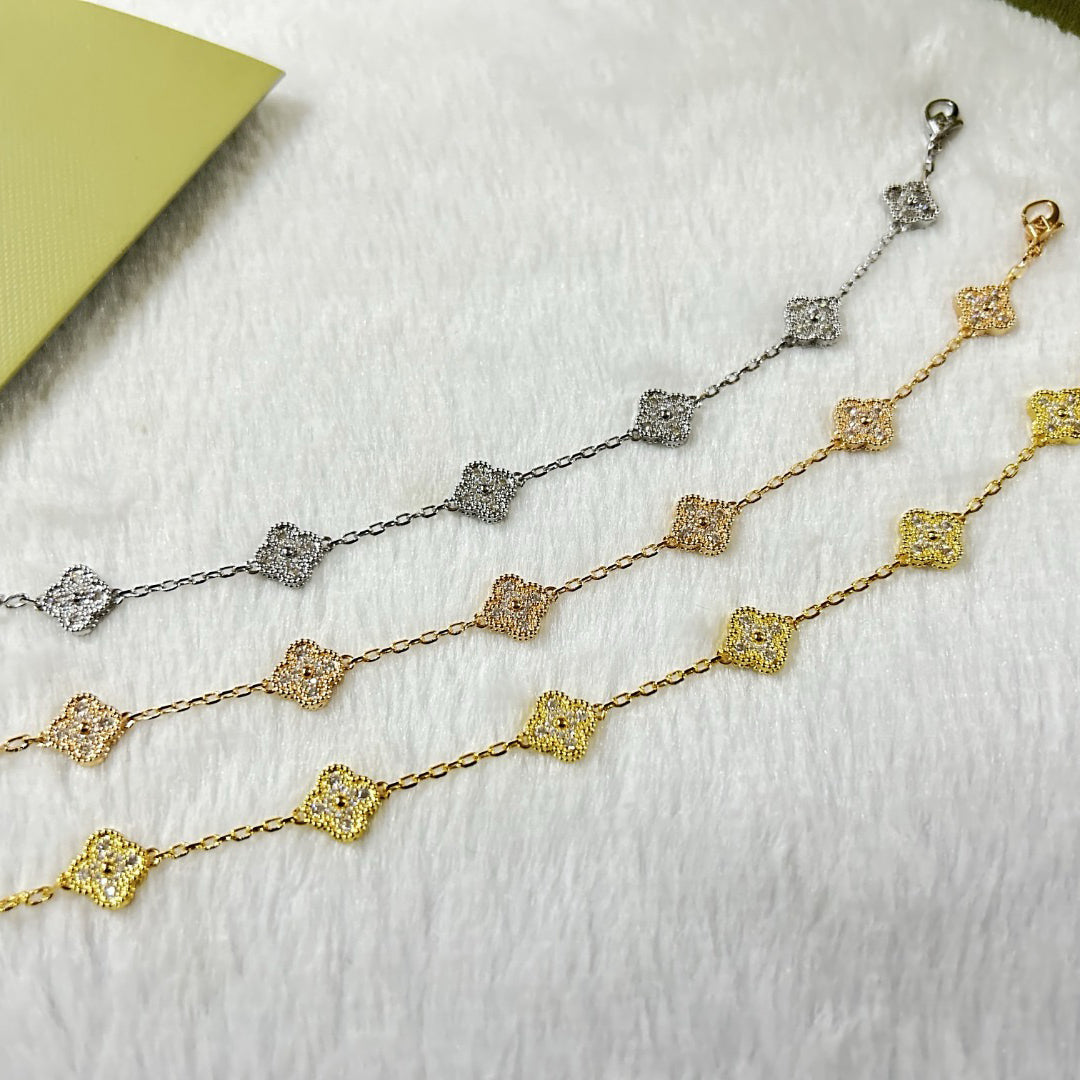[Regal Gem]CLOVER 6 MOTIF DIAMOND BRACELET