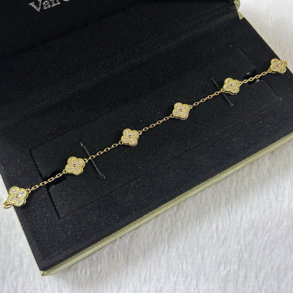 [Regal Gem]CLOVER 6 MOTIF DIAMOND BRACELET