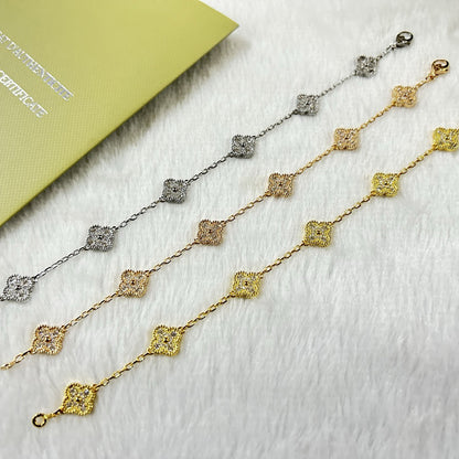 [Regal Gem]CLOVER 6 MOTIF DIAMOND BRACELET