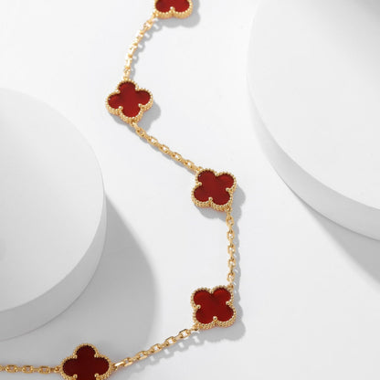 [Regal Gem]CLOVER 10 MOTIFS CARNELIAN NECKLACE