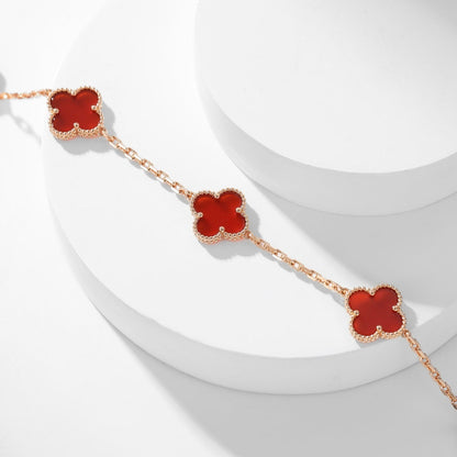 [Regal Gem]CLOVER 10 MOTIFS CARNELIAN NECKLACE