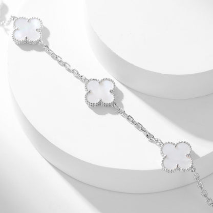 [Regal Gem]CLOVER 10 MOTIFS WHITE MOTHER OF PEARL NECKLACE