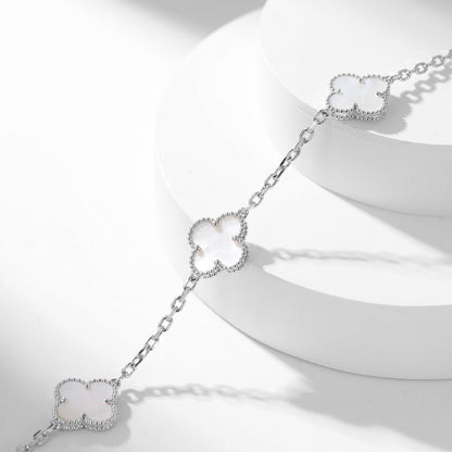 [Regal Gem]CLOVER 10 MOTIFS WHITE MOTHER OF PEARL NECKLACE