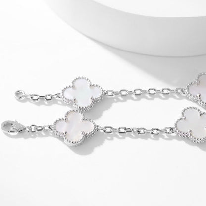 [Regal Gem]CLOVER 10 MOTIFS WHITE MOTHER OF PEARL NECKLACE