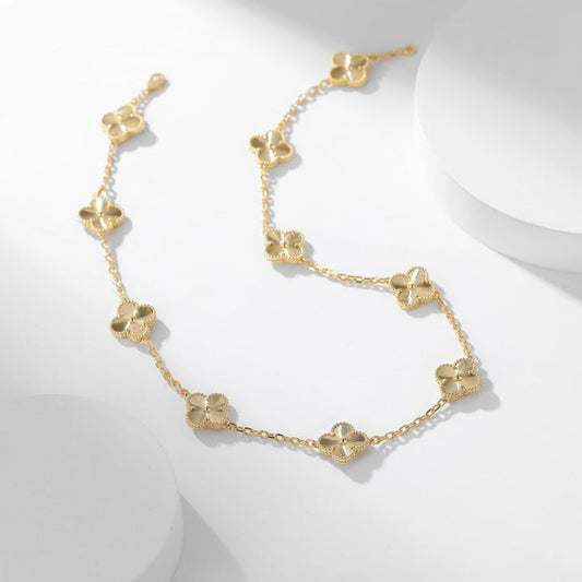 [Regal Gem]CLOVER 10 MOTIFS LASER NECKLACE