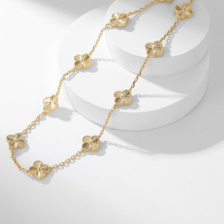 [Regal Gem]CLOVER 10 MOTIFS LASER NECKLACE