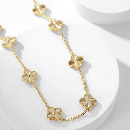 [Regal Gem]CLOVER 10 MOTIFS LASER NECKLACE
