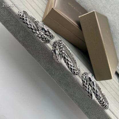 [Regal Gem]NEW OBSIDIAN & DIAMOND SERPENT BRACELET