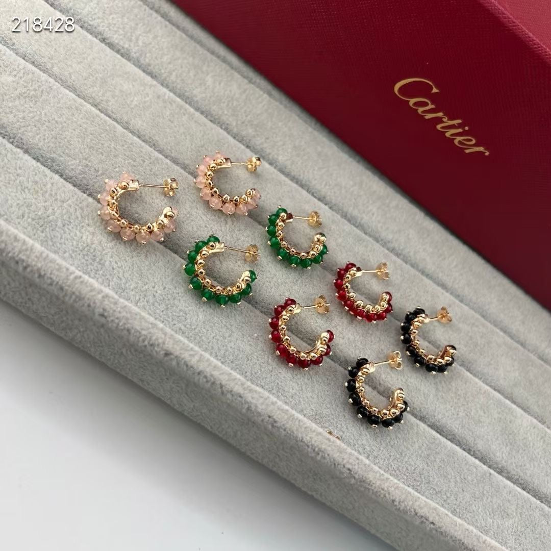 [Regal Gem]NEW COLORED GEMSTONE COLLECTION SMALL HOOP EARRINGS