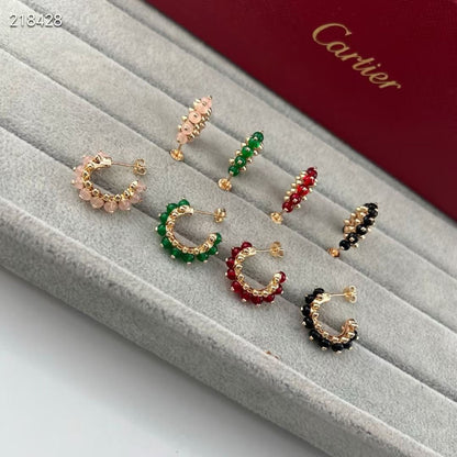 [Regal Gem]NEW COLORED GEMSTONE COLLECTION SMALL HOOP EARRINGS
