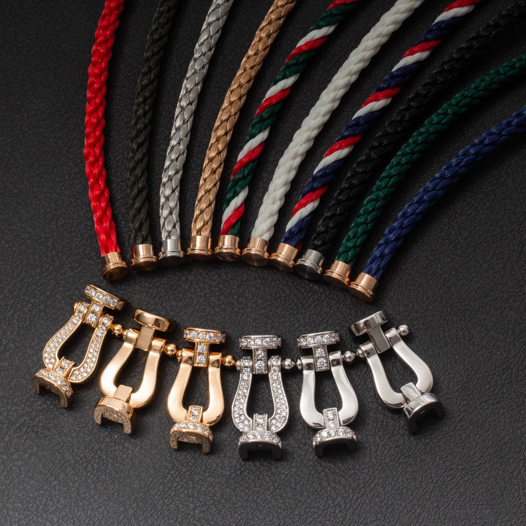 [Regal Gem]FORCE LARGE HORSESHOE HALF DIAMOND BRACELET GOLD