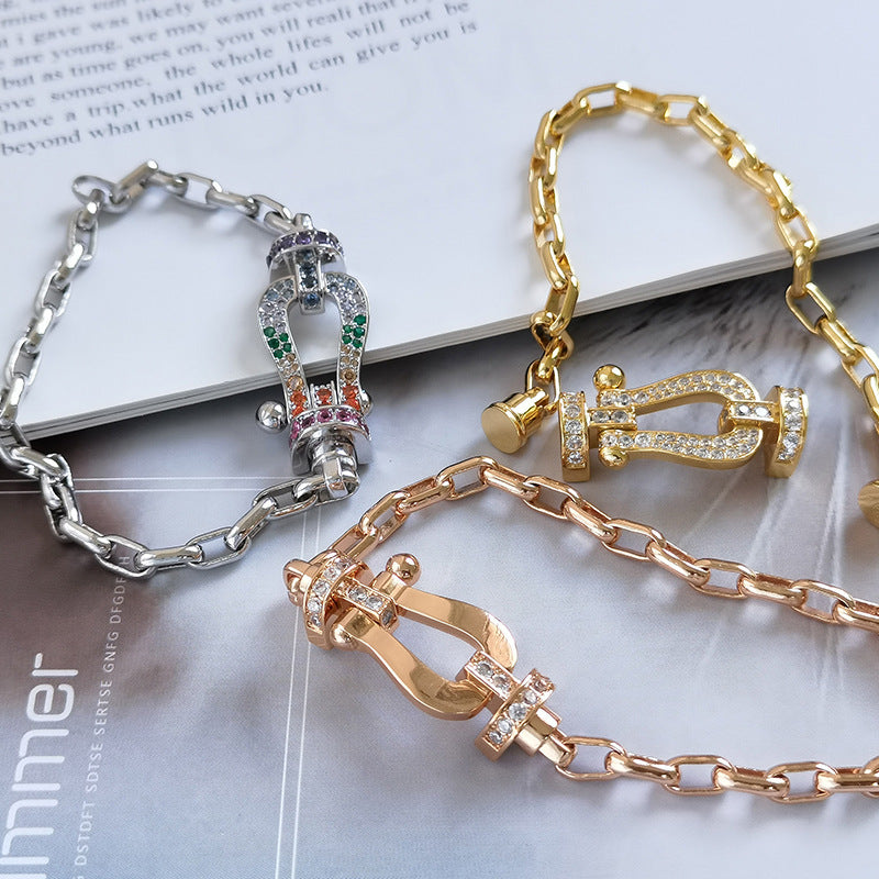 [Regal Gem]FORCE LARGE HORSESHOE CLASP  METAL BRACELET