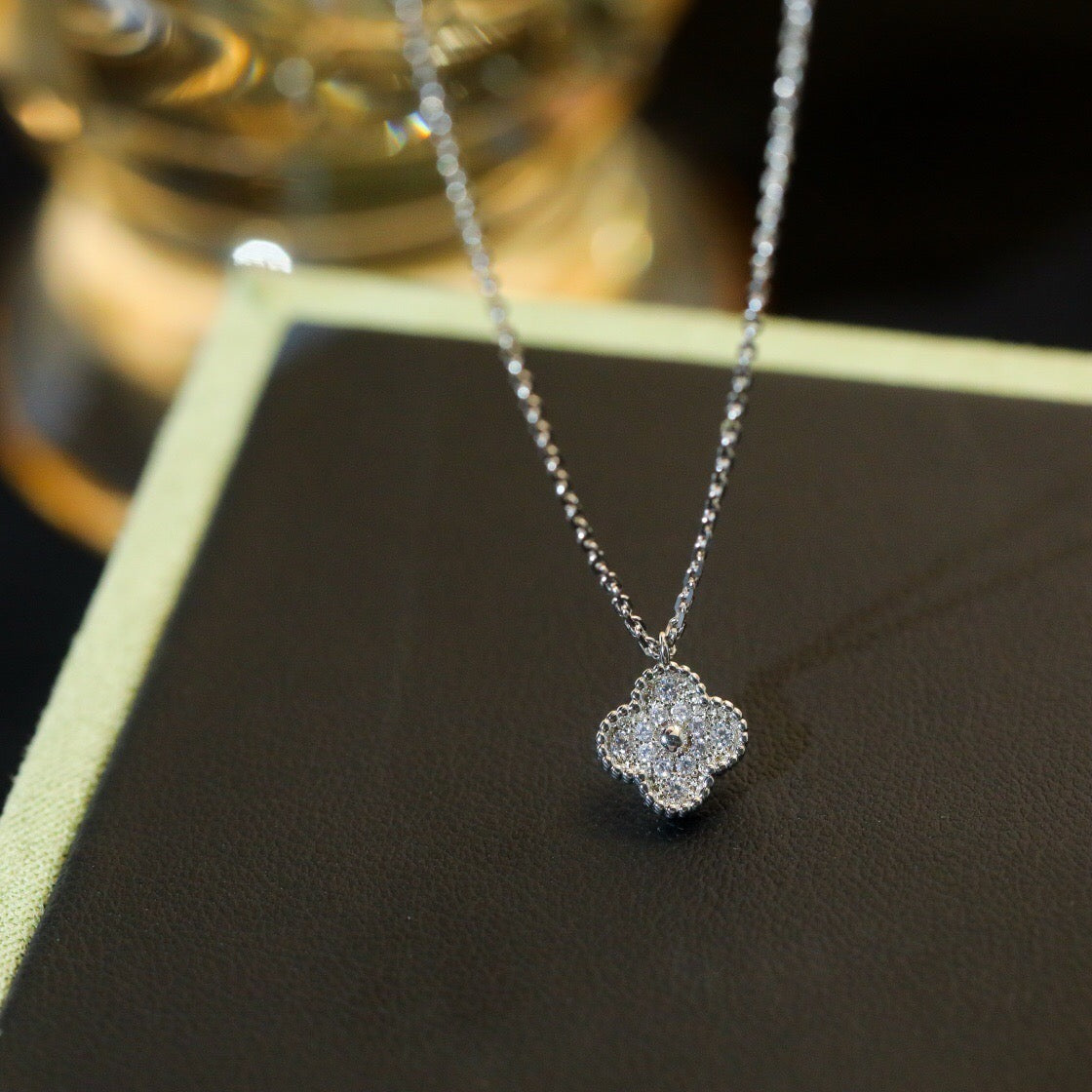 [Regal Gem]CLOVER MINI 9.5MM PENDANT DIAMOND NECKLACE