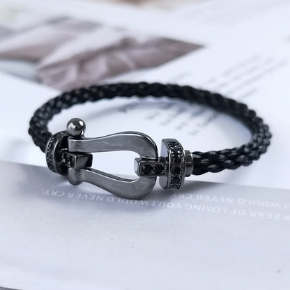 [Regal Gem]FORCE LARGE SERIES HORSESHOE BLACK SAMURAI BRACELET