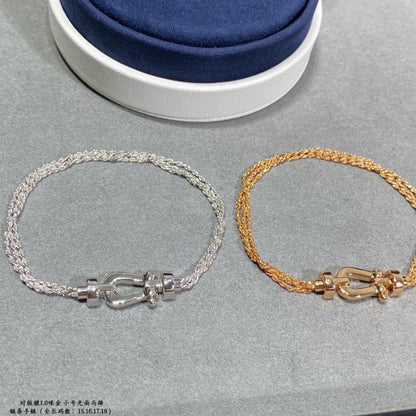 [Regal Gem]FORCE SMALL HORSESHOE  DIAMOND CHAIN ROPE BRACELET