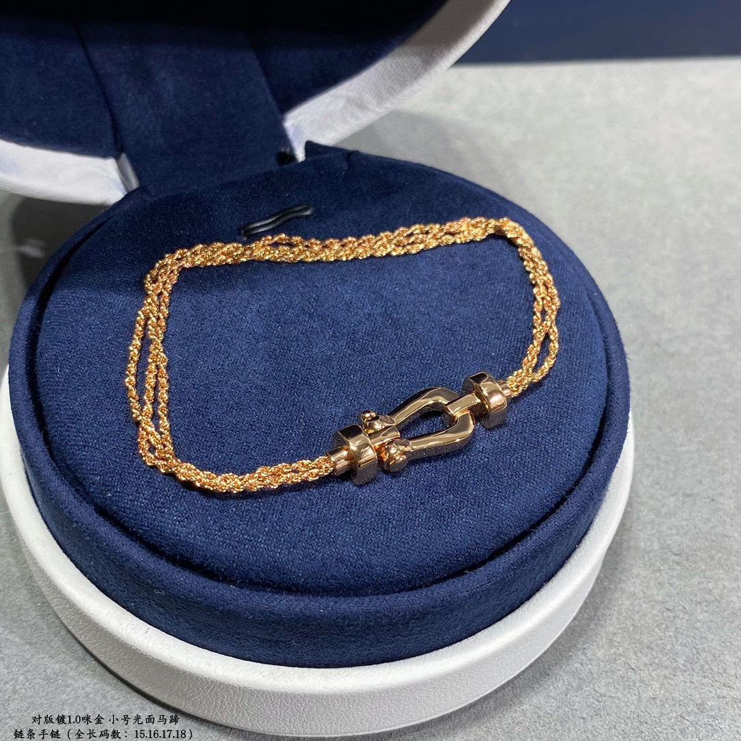 [Regal Gem]FORCE SMALL HORSESHOE  DIAMOND CHAIN ROPE BRACELET