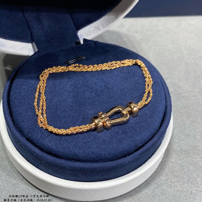 [Regal Gem]FORCE SMALL HORSESHOE  DIAMOND CHAIN ROPE BRACELET