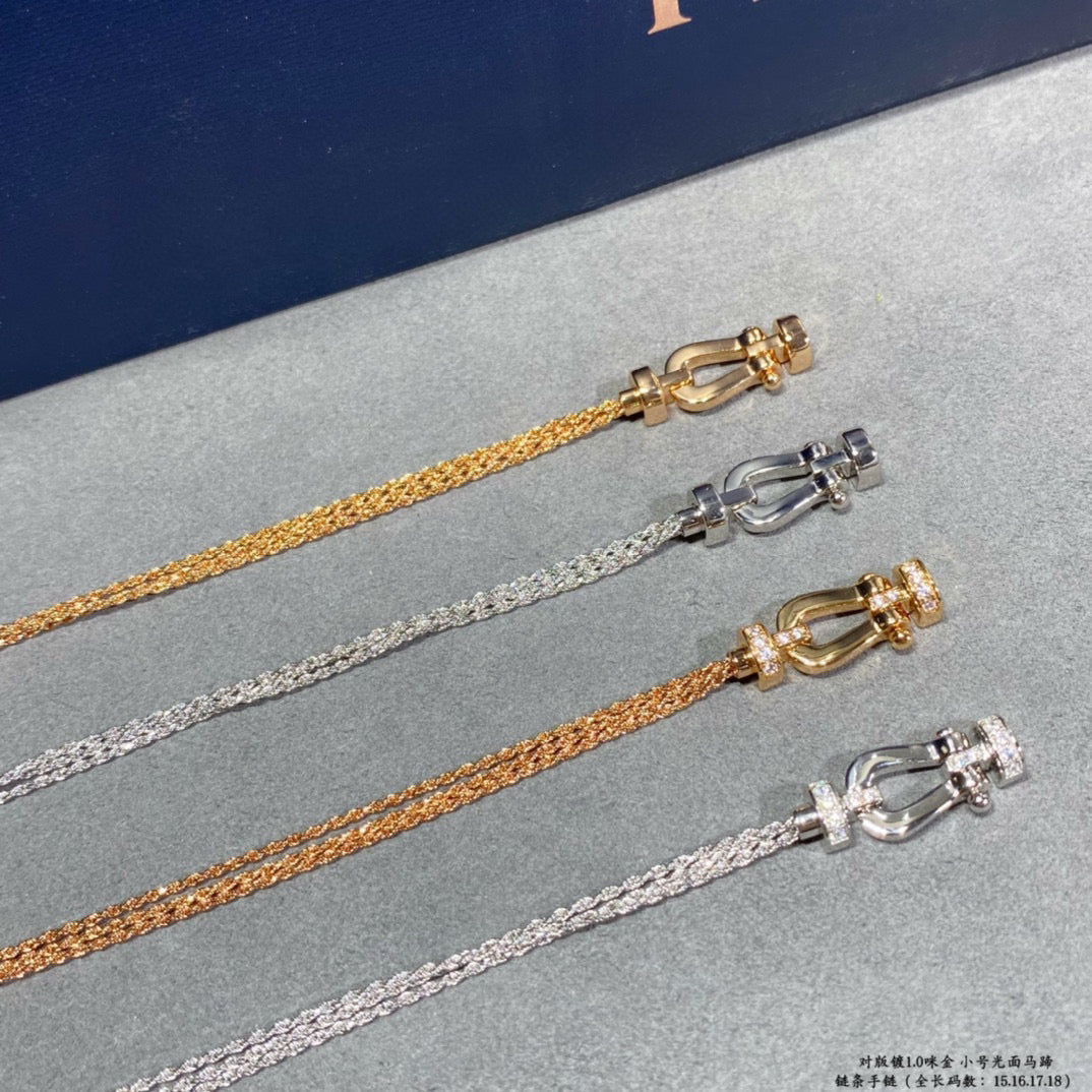 [Regal Gem]FORCE SMALL HORSESHOE  DIAMOND CHAIN ROPE BRACELET
