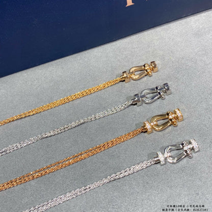 [Regal Gem]FORCE SMALL HORSESHOE  DIAMOND CHAIN ROPE BRACELET