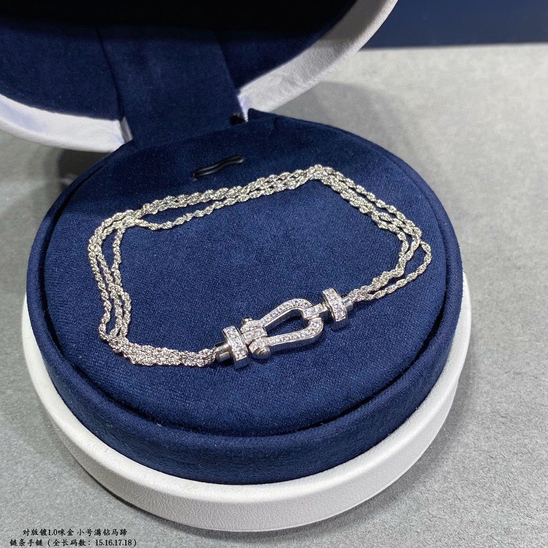 [Regal Gem]FORCE SMALL HORSESHOE  DIAMOND CHAIN ROPE BRACELET