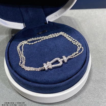 [Regal Gem]FORCE SMALL HORSESHOE  DIAMOND CHAIN ROPE BRACELET