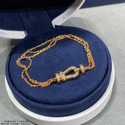 [Regal Gem]FORCE SMALL HORSESHOE  DIAMOND CHAIN ROPE BRACELET