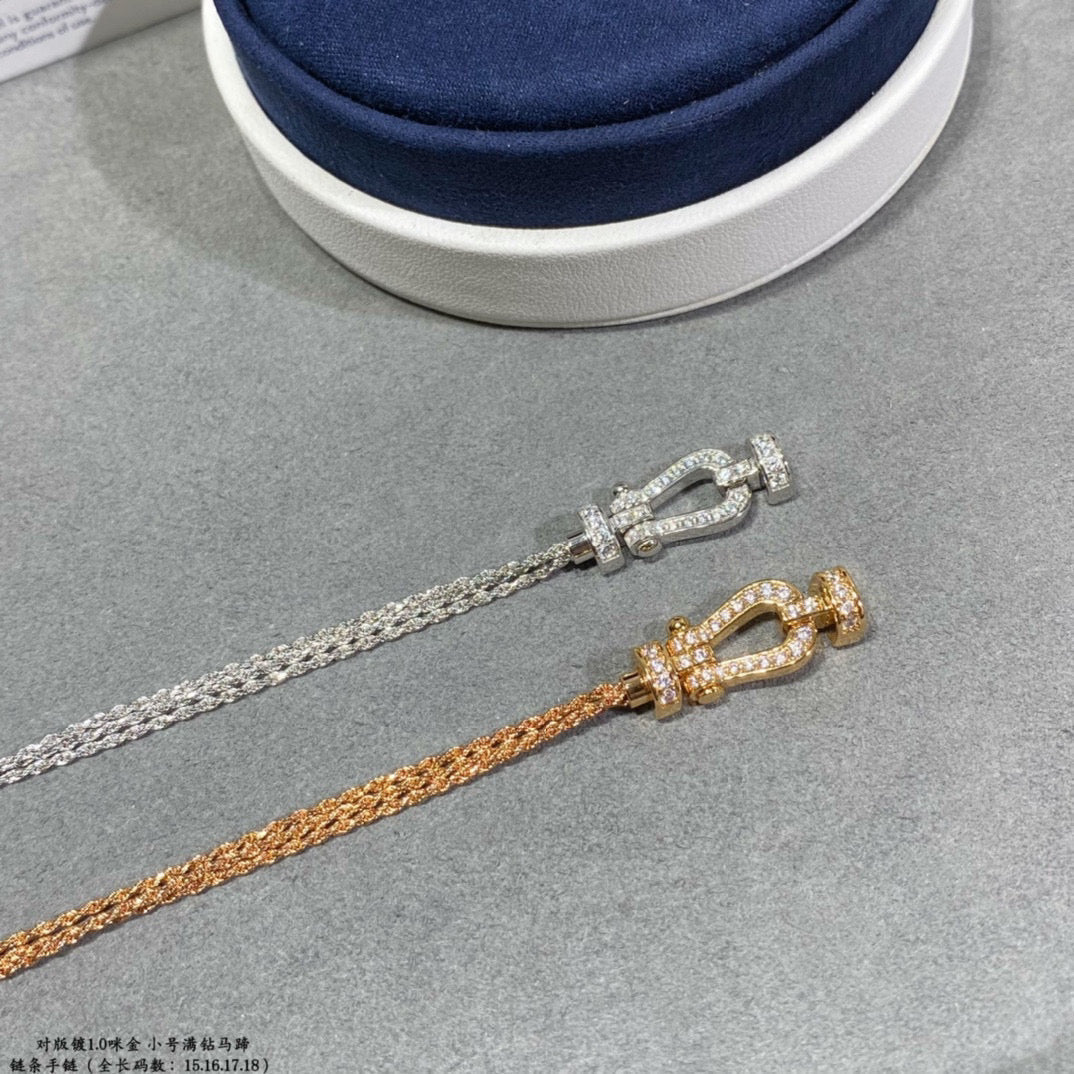 [Regal Gem]FORCE SMALL HORSESHOE  DIAMOND CHAIN ROPE BRACELET
