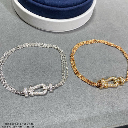 [Regal Gem]FORCE SMALL HORSESHOE  DIAMOND CHAIN ROPE BRACELET