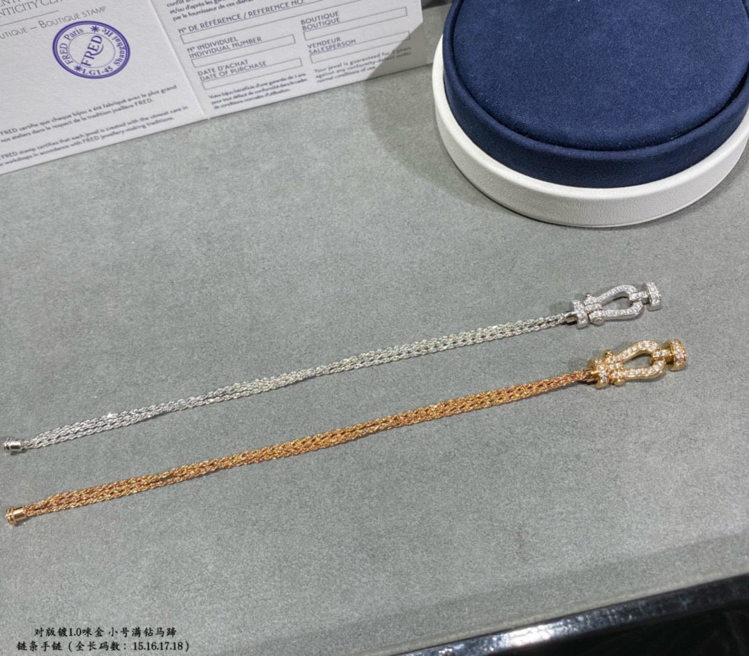 [Regal Gem]FORCE SMALL HORSESHOE  DIAMOND CHAIN ROPE BRACELET