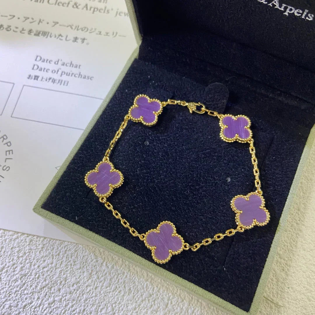 [Regal Gem] CLOVER 5 MOTIF VIOLET BRACELET COLLECTION