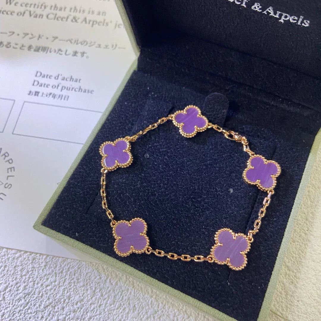 [Regal Gem] CLOVER 5 MOTIF VIOLET BRACELET COLLECTION