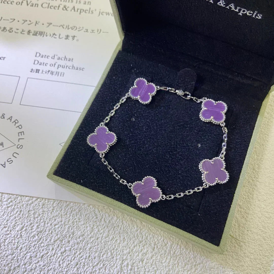 [Regal Gem] CLOVER 5 MOTIF VIOLET BRACELET COLLECTION